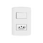 Imagem de Interruptor de 1 Tecla Simples e Tomada 2p+t 20a , Modular, com Placa 4x2 e Suporte