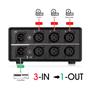 Imagem de Interruptor de áudio Nobsound MC103 Pro 3 entradas e 3 saídas XLR com alumínio