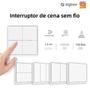 Imagem de Interruptor de Automação Tuya Zigbee - 4 Gangues, 12 Cenas, Sem Fio e com Bateria