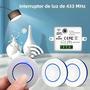 Imagem de Interruptor de Luz Sem Fio RF 433MHz - Receptor de Relé 10A - Mini Botão Redondo