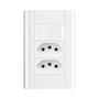Imagem de Interruptor + duas tomadas 10a com placa 4x2 Fame Modulare