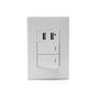 Imagem de Interruptor Duplo Branco 2 Portas Usb Adaptador Celular 021