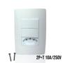 Imagem de Interruptor Duplo com Tomada 10a 250v Simples 2p+t