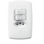 Imagem de Interruptor Duplo Com Tomada 4x2 monaco branco
