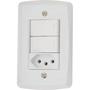 Imagem de Interruptor Duplo Simples 4X2 com 2 Teclas + 1 Tomada 2P+T 10A 250V 57145/073 Branco Tramontina