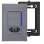 Imagem de Interruptor Duplo Simples Com Led e Tomada 10A Cinza Pial Plus+