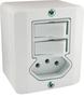 Imagem de Interruptor Duplo Simples + Tomada 10a Sistema X Bco Radial