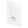 Imagem de Interruptor Duplo Simples + Tomada 20 A Recta Branco Gloss