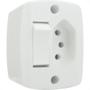 Imagem de Interruptor Externo Ilumi Retangular Branco 1 Simples+Tomada 10A 16544Pct - Kit C/10