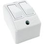 Imagem de Interruptor Externo Perlex Retangular 2 Simples Branco 172Brc/10 - Kit C/10