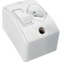 Imagem de Interruptor Externo Perlex Retangular Branco 1 Simples+Tomada 10A 170/11Brc/10 - Kit C/10