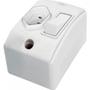 Imagem de Interruptor Externo Perlex Retangular Branco 1 Simples+Tomada 20A 170/15Brc/10 - Kit C/10
