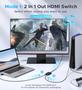 Imagem de Interruptor HDMI Warrky 2x1 4K@60Hz - com Cabo de 3,3 Pés para PS5/PS4