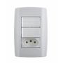 Imagem de Interruptor Ilumi 2 Tecla Simples + 1 Tomada com Placa Slim 2 Polos + Terra 10A 4 x 2