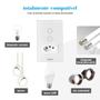 Imagem de Interruptor Inteligente WiFi branco 2 botões com Tomada Smart Sem Fio Doméstico Multifuncional Alexa google home