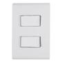 Imagem de Interruptor Liz 2 Teclas Simples com Placa Branca Tramontina