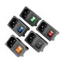 Imagem de Interruptor Oscilante Vermelho com Fusível 10A e Conector IEC320 C14