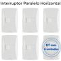 Imagem de Interruptor Paralelo Horizontal Mec-tronic Branco com Placa 4x2 - Kit c/ 6 unidades