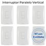 Imagem de Interruptor Paralelo Vertical Mec-tronic Branco com Placa 4x2 - Kit c/ 6 unidades