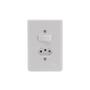 Imagem de Interruptor simples 1 tecla 6a com tomada fixa 2p+t 20a 250v tomada de acender
