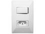 Imagem de Interruptor Simples 1 Tecla + Tomada 10A 2p+t Com Espelho Branco Linha Dubai