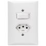 Imagem de Interruptor Simples 1 Tecla + Tomada 20A 2p+t Com Espelho Branco