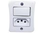Imagem de Interruptor Simples 1 Tecla + Tomada 20A 2p+t Sobrepor Externo Com Espelho Branco Linha Viena