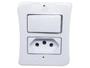 Imagem de Interruptor Simples 1 Tecla + Tomada 20A 2p+t Sobrepor Externo Com Espelho Branco Linha Viena