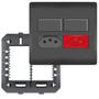 Imagem de Interruptor Simples 10A 2 Teclas Tomada Padrão 2P+T 10A Preta e Vermelha Com Placa 4X4 Habitat Black FAME