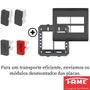 Imagem de Interruptor Simples 10A 2 Teclas Tomada Padrão 2P+T 10A Preta e Vermelha Com Placa 4X4 Habitat Black FAME