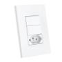 Imagem de Interruptor Simples 10A 4x2 2 Teclas e Tomada 20A Branco Dubai Enerbras