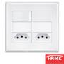 Imagem de Interruptor Simples 16A e Tomada Padrão Dupla 2P+T 20A Com Placa 4x4 Evidence FAME