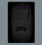 Imagem de Interruptor Simples 16A + Tomada 10A Placa 4X2 Habitat Black - FAME