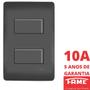 Imagem de Interruptor Simples 2 Teclas 10A Com Placa 4x2 Habitat Black FAME