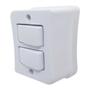 Imagem de Interruptor Simples 2 Teclas 10A Sobrepor Externo Branco Com Placa Espelho Linha Viena Bivolt 127v e 250v