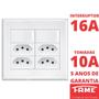 Imagem de Interruptor Simples 2 Teclas 16A e Tomada Quádrupla Padrão 2P+T 10A Com Placa Evidence FAME