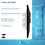 Imagem de Interruptor Simples 2 Teclas + Tomada Bivolt 10A 2p+t Com Espelho 127v e 250v Linha Black Dubai