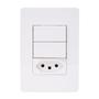 Imagem de Interruptor Simples 2x + Tomada 10A N1536.I2 BL Branco ABB