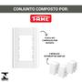 Imagem de Interruptor Simples 3 Teclas Com Placa 4x2 Fame Modulare