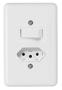 Imagem de Interruptor Simples C/ Tomada Fixa 2P+T 6/10A 250V Branco Ilumi 20200