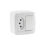 Imagem de Interruptor simples monobloco 10a + tomada 20a 250v slim box tomada de acender