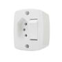 Imagem de Interruptor Simples + Tomada 10A Linha Retangular - Ilumi - Conjunto de Interruptor e Tomada