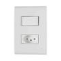 Imagem de Interruptor Simples + Tomada 20A Linha Liz Tramontina - Branco - Modular - Parafusos Inclusos