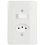 Imagem de Interruptor Simples + Tomada 2P+T 10A com placa Milleniun - 20 Unidades
