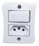 Imagem de Interruptor Simples+tomada 2p+t 10a Sobrepor Ref.1430601 Flp