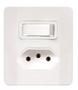 Imagem de Interruptor simples + tomada 2p+t 20a 250v com placa branca com caixa branca