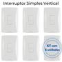 Imagem de Interruptor Simples Vertical Mec-tronic Branco com Placa 4x2 - Kit c/ 6 unidades