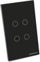 Imagem de Interruptor  smart Touch 4 Botoes zigbee Preto  nova Digital