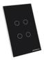 Imagem de Interruptor  smart Touch 4 Botoes zigbee Preto  nova Digital