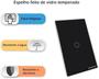Imagem de Interruptor smart touch Inteligente Wi-fi 1 tecla preto nova digital controle app compatível com alexa e google home 